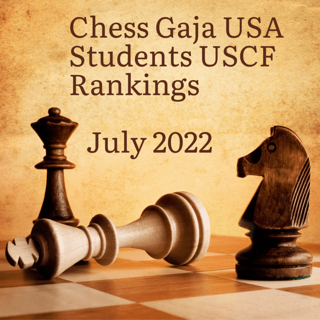 Check Out USCF Ranking of Chess Gaja Students-July 2022