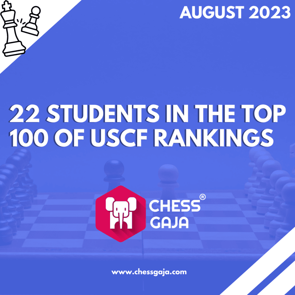 22 Students in the Top 100 of USCF rankings – August 2023