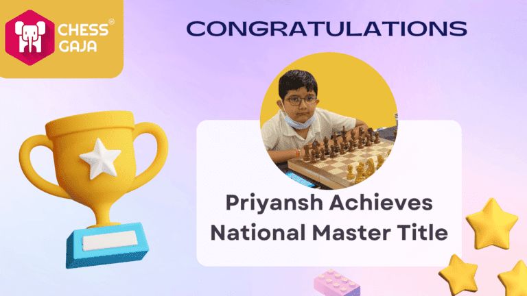 Priyansh achieves national master title in chess for kids.