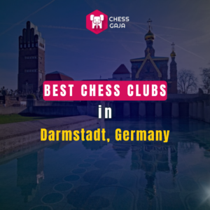 Text overlay on image of a cityscape reads: "Best Chess Clubs in Darmstadt, Germany.
