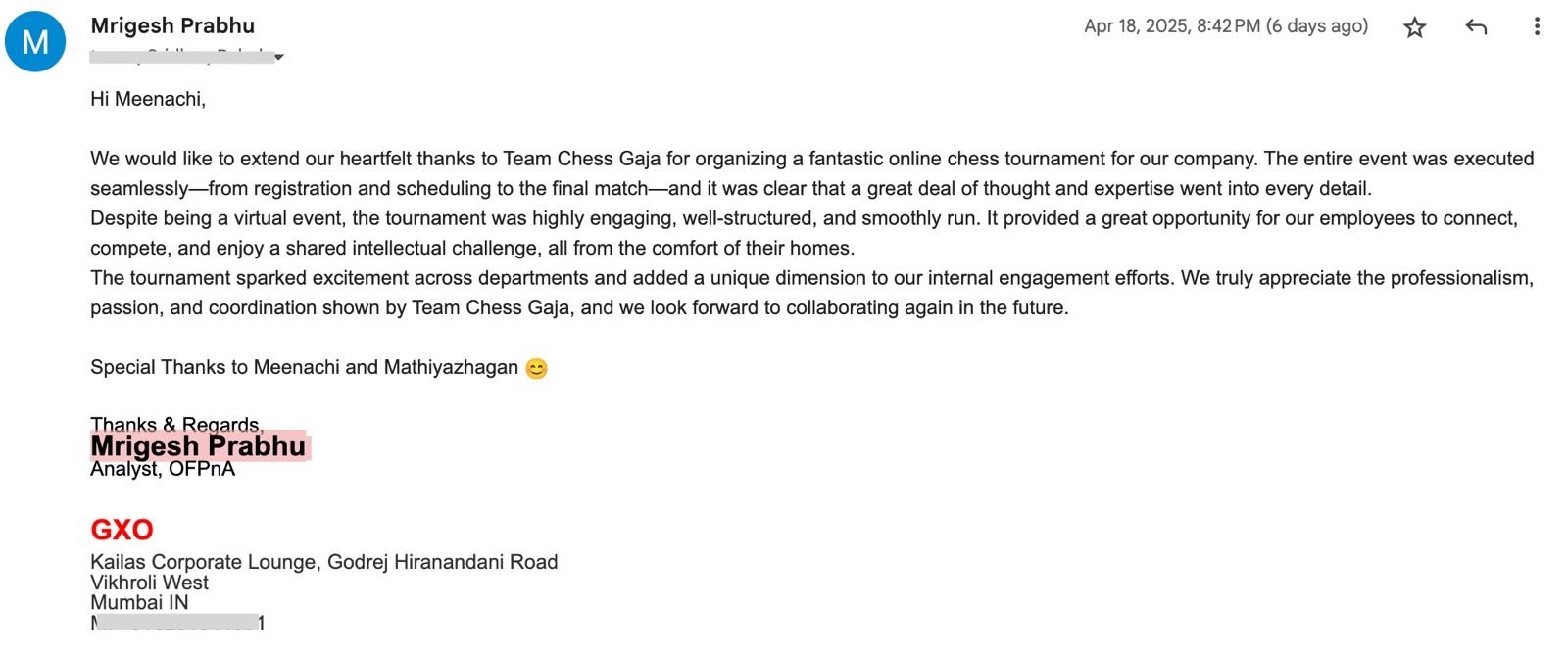 Event description
