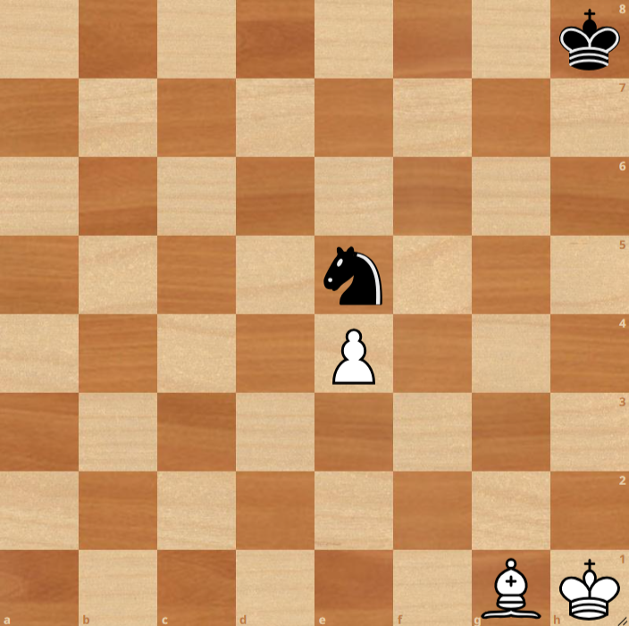 Simple chess tactic blunder showcasing a pin winning a piece