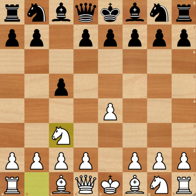 Closed Sicilian position on the board after 1.e4 c5 2.Nc3 and it's Black to play