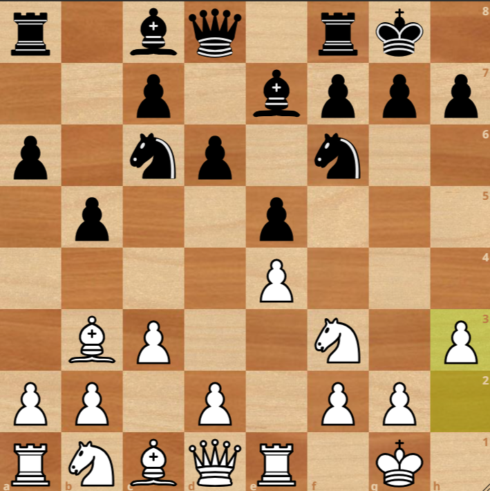 Main Line of Ruy Lopez where White plays 9.h3 and is now preparing for d4 central pawn break
