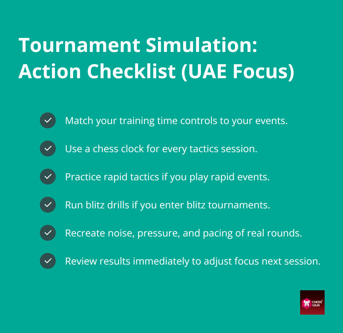 Checklist to align tactics training with UAE tournament time controls like rapid and blitz. - Advanced chess tactics patterns