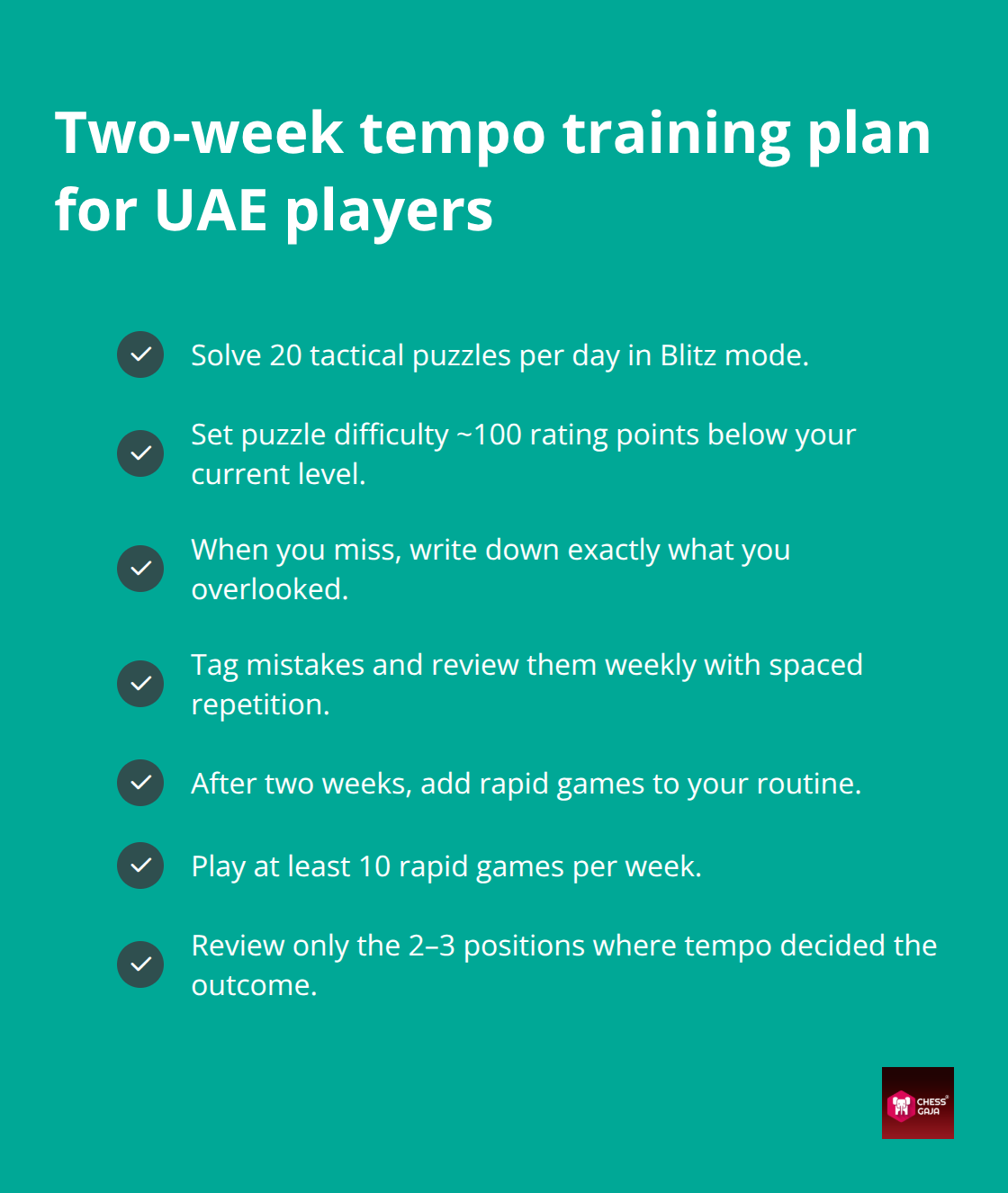 Action steps to build tempo skills efficiently - chess tempo tactics training