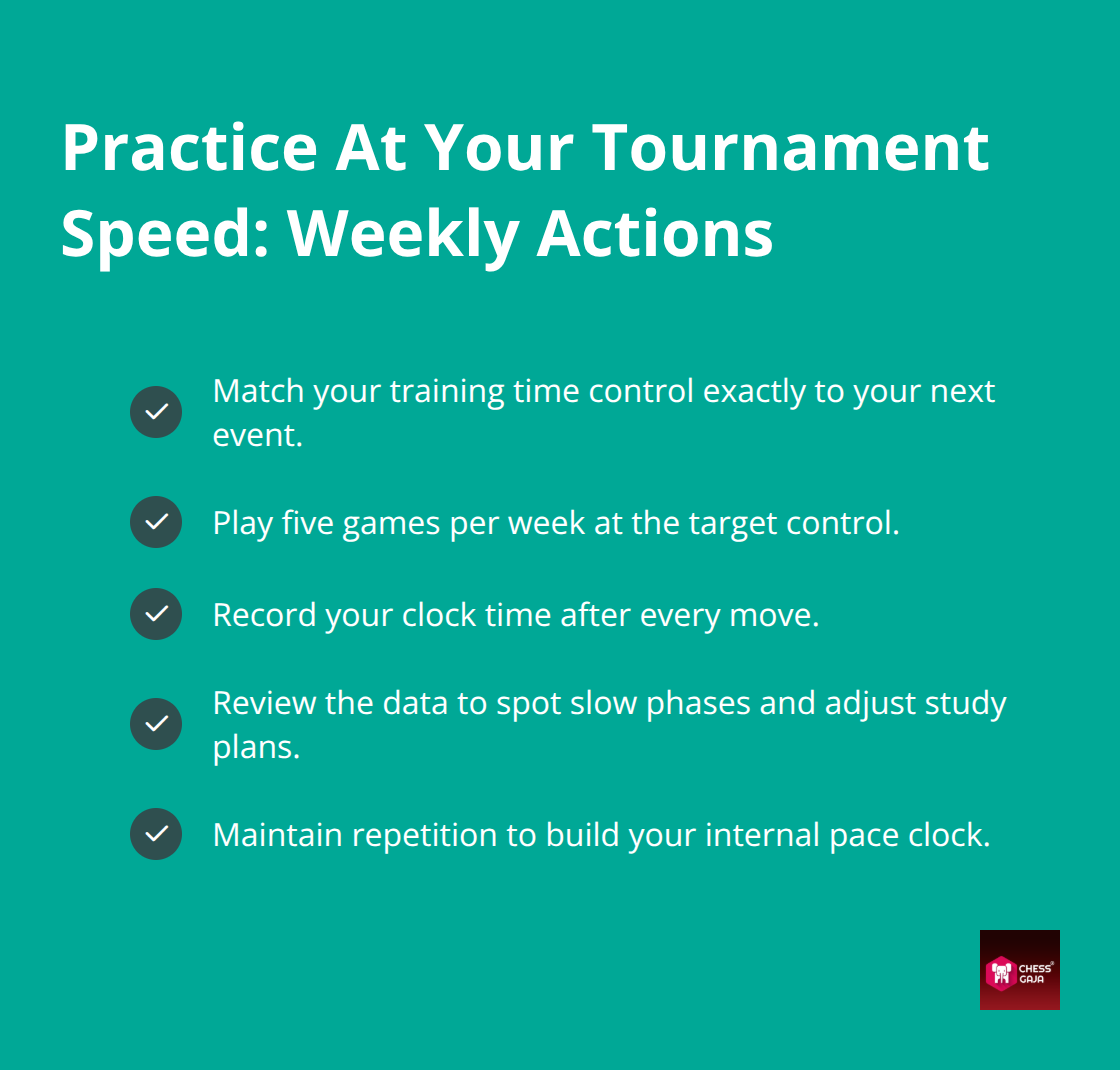 Checklist of training steps to build clock discipline for UAE tournaments - clock management practice