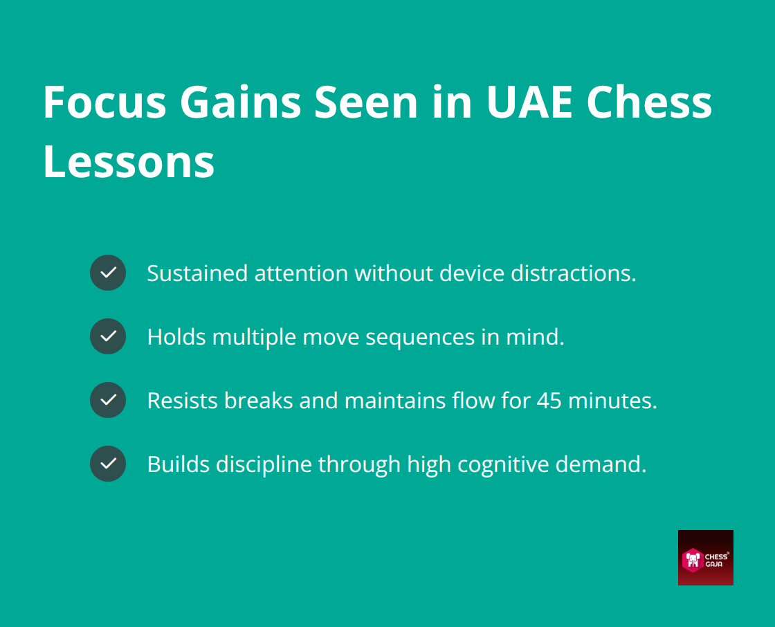 Key focus and concentration gains children experience from structured chess training in the UAE. - cognitive benefits chess kids