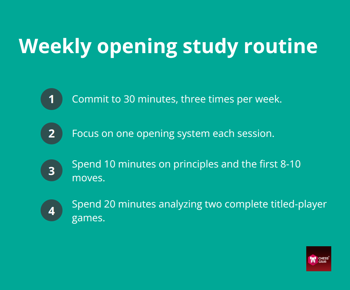 Step-by-step schedule for opening study