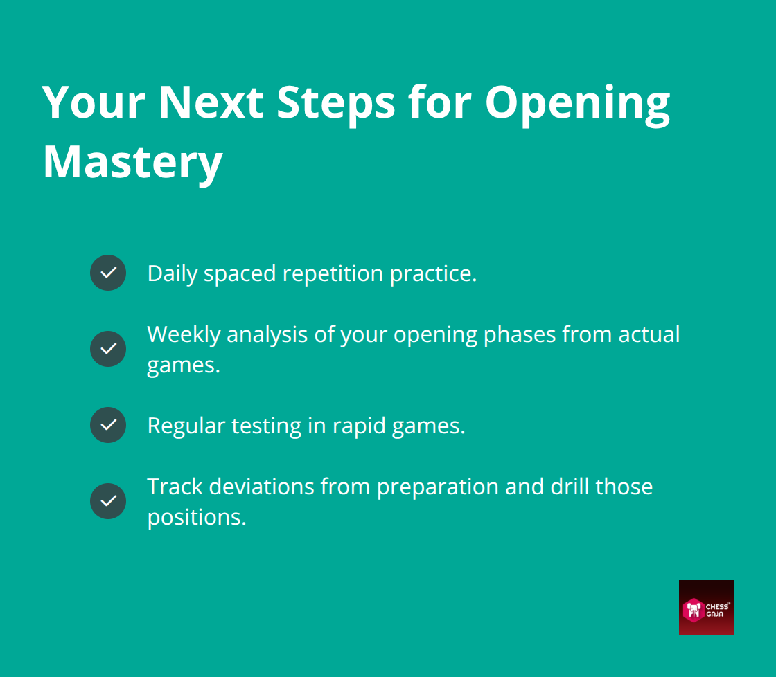 Action checklist to reinforce opening study and review