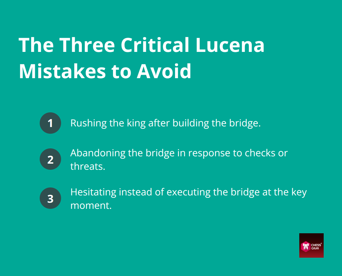 Compact list of common Lucena errors for UAE junior players - lucena position essentials