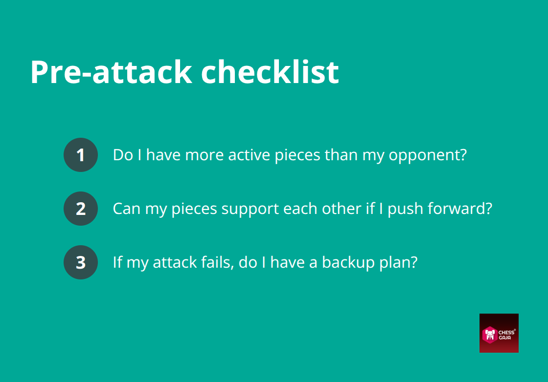 Three questions to ask before attacking in the middlegame - maneuvering in middlegame